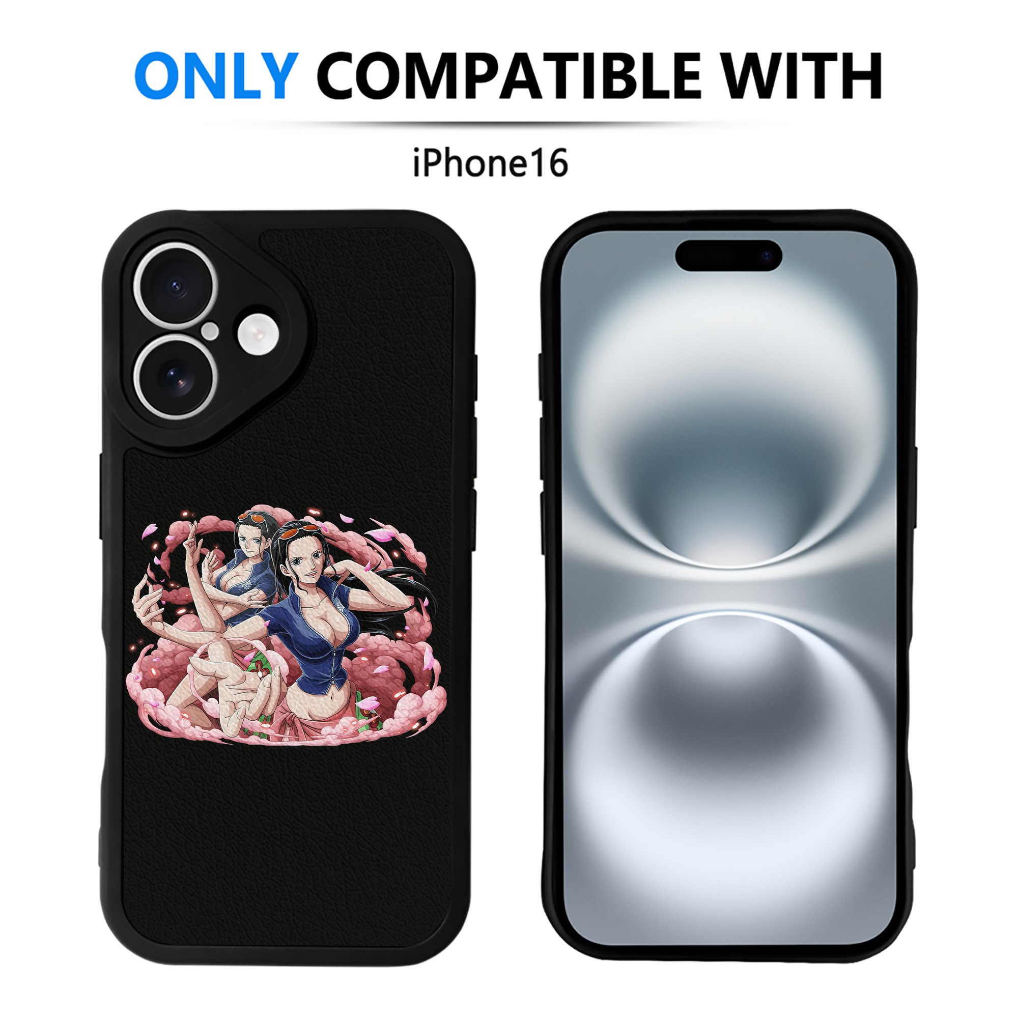 （画像用） ワンピース ニコ・ロビン ONE PIECE Nico Robin 【iPhone 16シリーズ対応】シリコンスマホケース（レザー調） 材質：シリコン